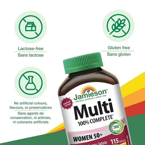 Jamieson 100% Complete Multi Women's 50+ - 115 Caplets - Multivitamins