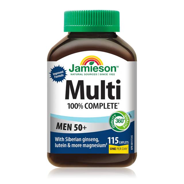 Jamieson 100% Complete Multi Men's 50+ - 115 Caplets - Multivitamins