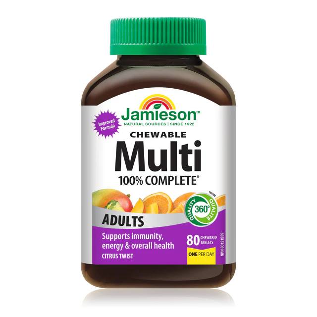 Jamieson Multi 100% Complete Chewable - 80 Tablets Citrus Twist - Multivitamins