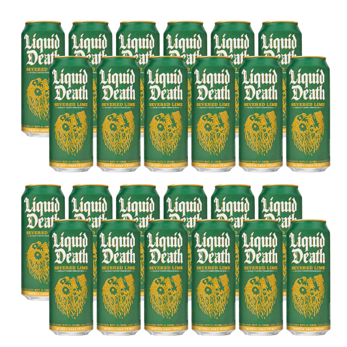 Liquid Death Flavoured Sparkling Water - Severed Lime Pack of 24 - Water