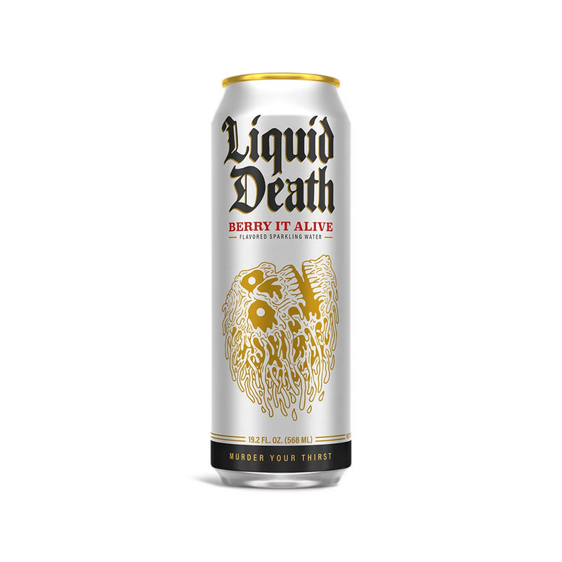 Liquid Death Flavoured Sparkling Water - Berry It Alive Pack of 24 - Water