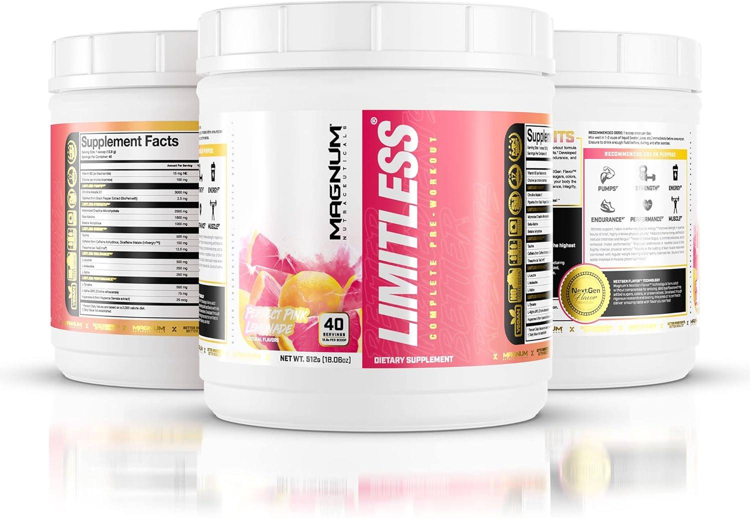 Magnum Limitless Pre-Workout Pink Lemonade / 512g