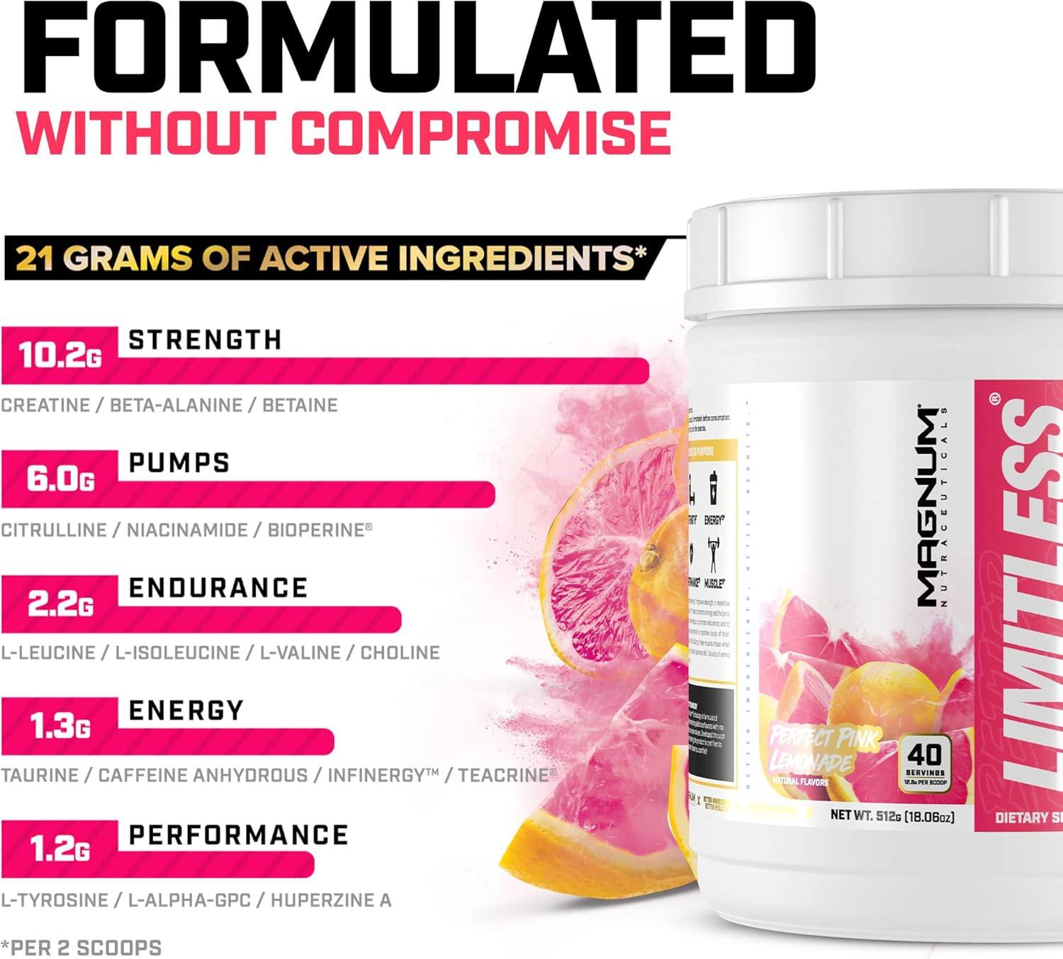 Magnum Limitless Pre-Workout Pink Lemonade / 512g