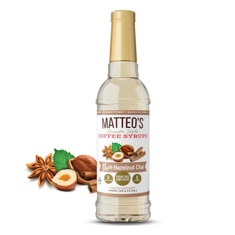 Matteo's Coffee Syrup Sugar Free Hazelnut Chai / 750ml