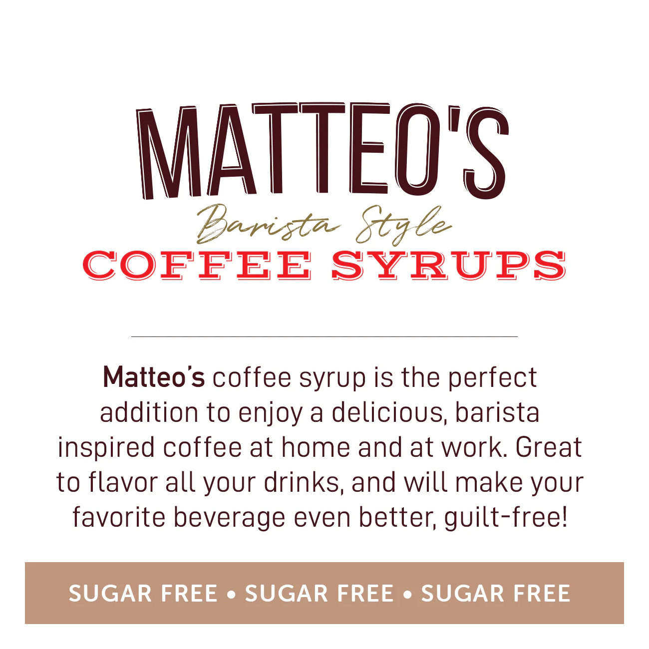 Matteo's Coffee Syrup Sugar Free Hazelnut Chai / 750ml