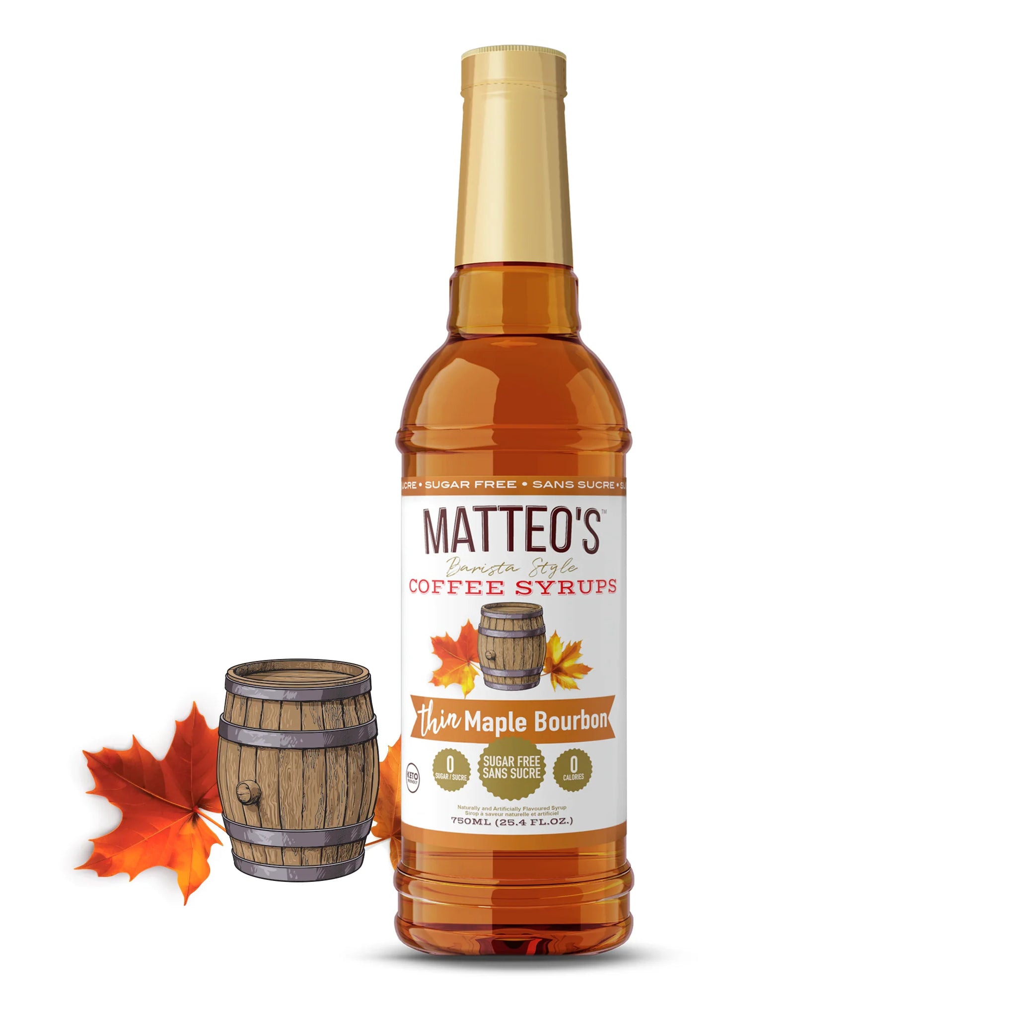 Matteo's Coffee Syrup Sugar Free Maple Bourbon / 750ml