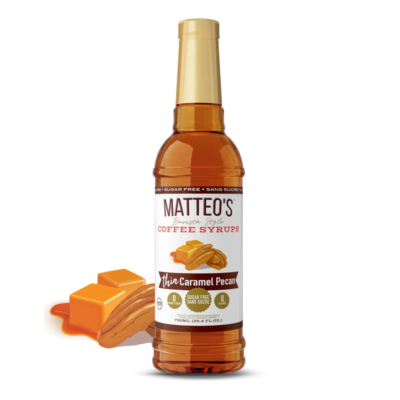 Matteo's Coffee Syrup Sugar Free Caramel Pecan / 750ml