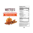 Matteo's Coffee Syrup Sugar Free - Pumpkin Spice 750ml - - Syrup