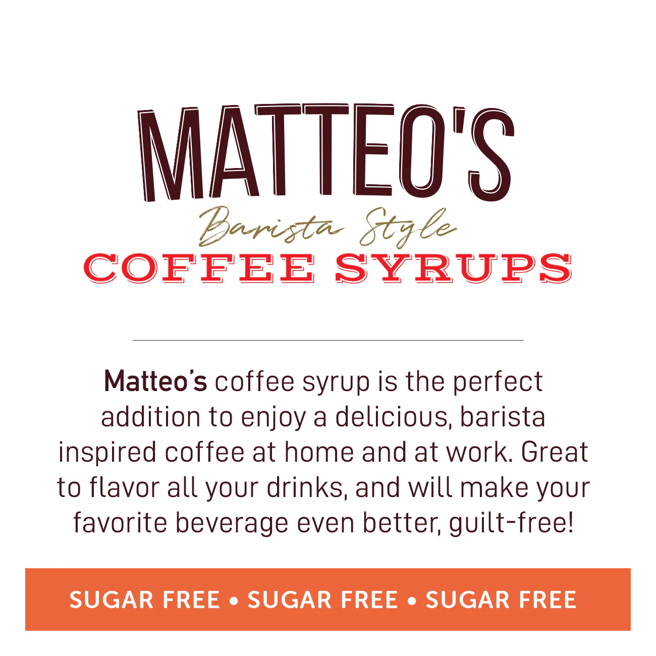 Matteo's Coffee Syrup Sugar Free Pumpkin Spice / 750ml