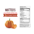 Matteo's Coffee Syrup Sugar Free - Pumpkin Caramel 750ml - - Syrup