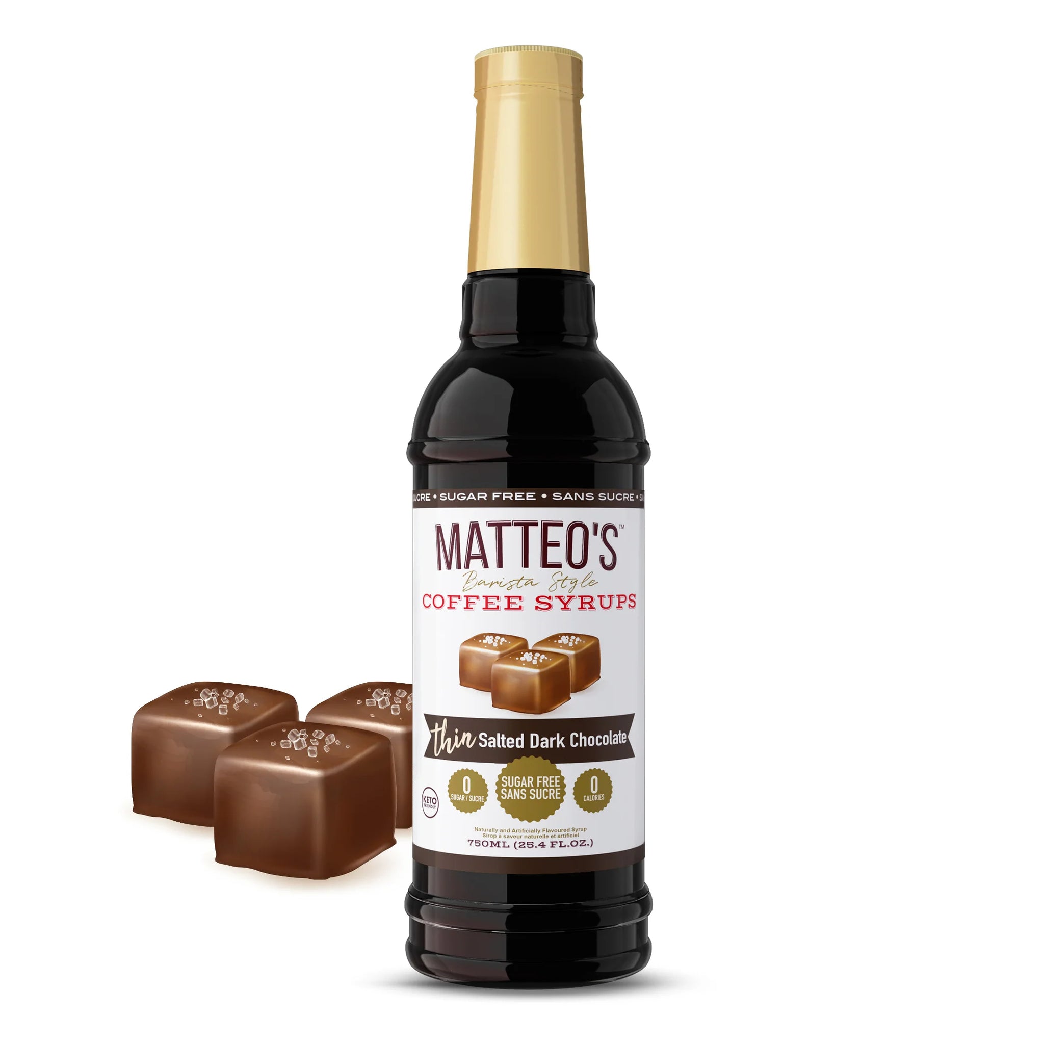 Matteo's Coffee Syrup Sugar Free Salted Dark Chocolate / 750ml
