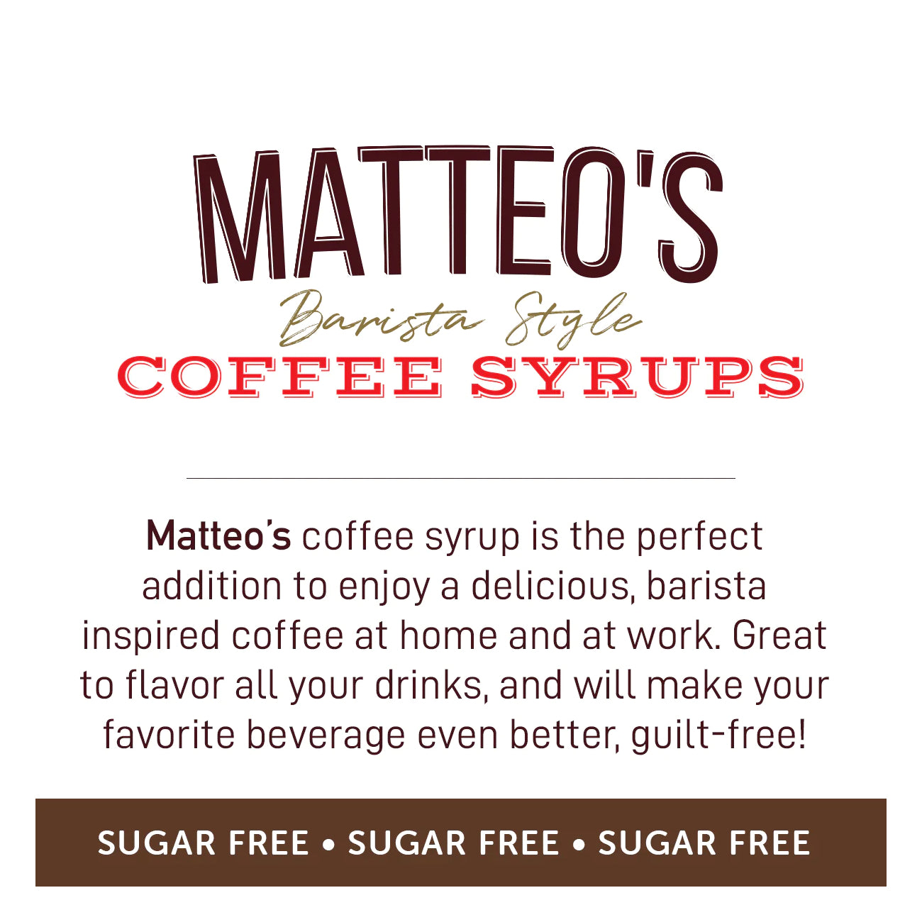 Matteo's Coffee Syrup Sugar Free Salted Chocolate Caramel / 750ml