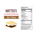 Matteo's Coffee Syrup Sugar Free - S'Mores 750ml - - Syrup