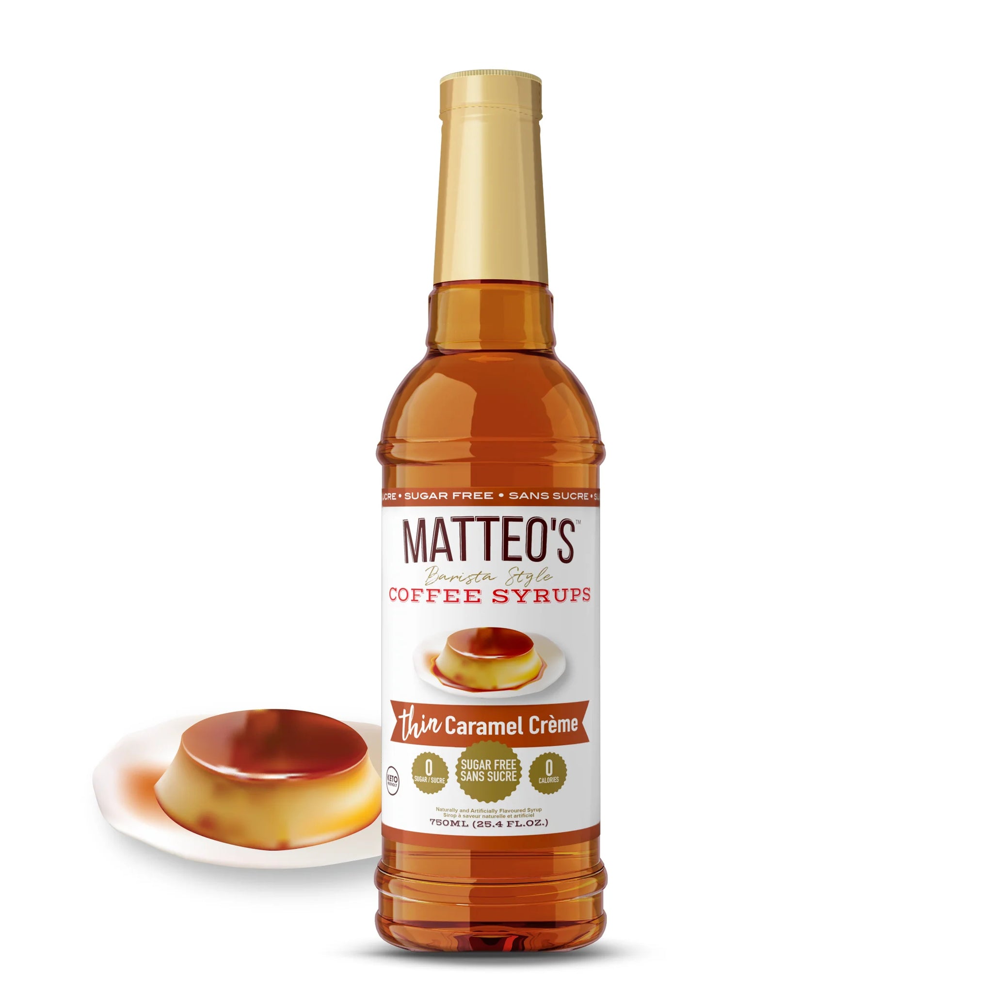 Matteo's Coffee Syrup Sugar Free Caramel Creme / 750ml