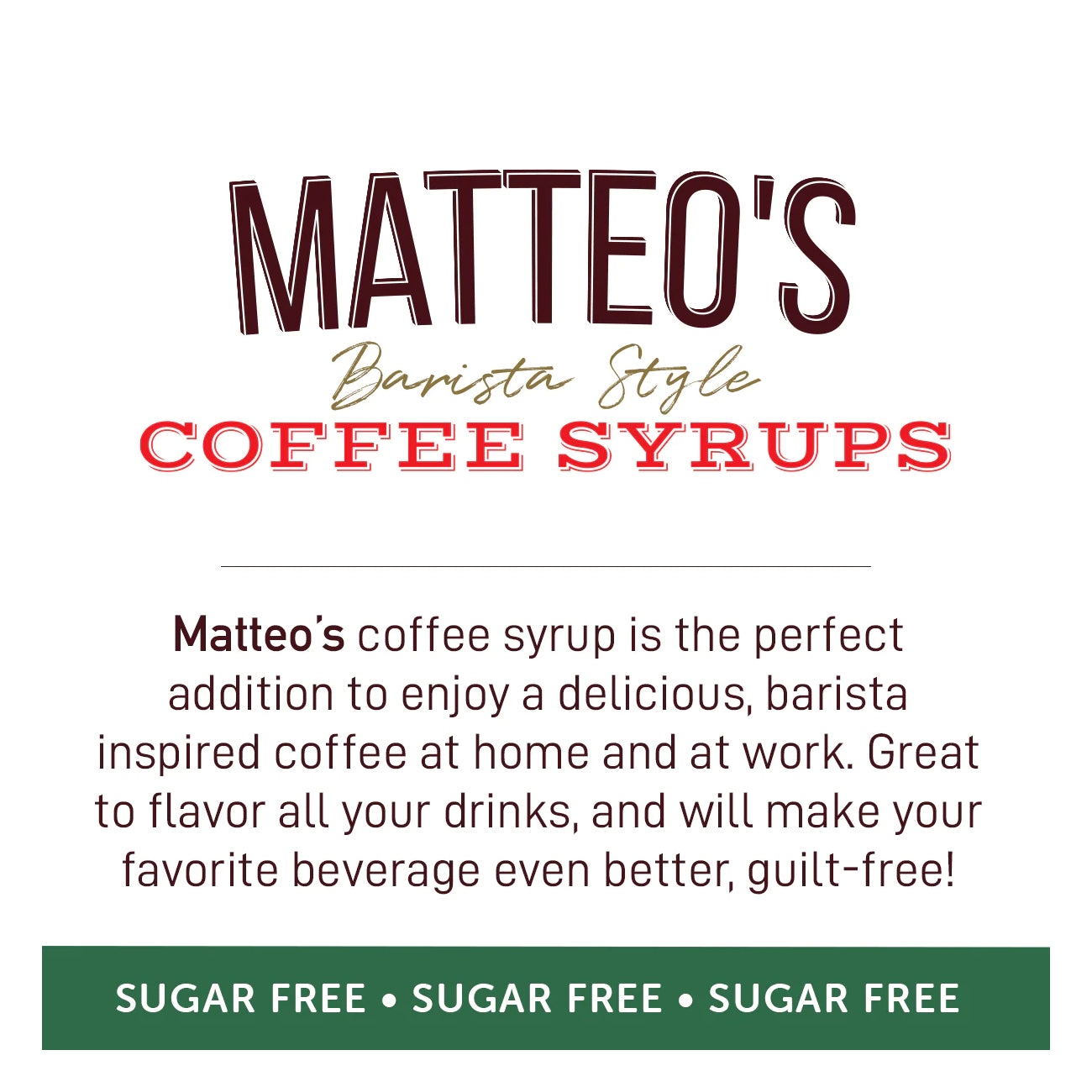 Matteo's Coffee Syrup Sugar Free Eggnog / 750ml