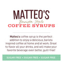 Matteo's Coffee Syrup Sugar Free - Irish Cream 750ml - - Syrup