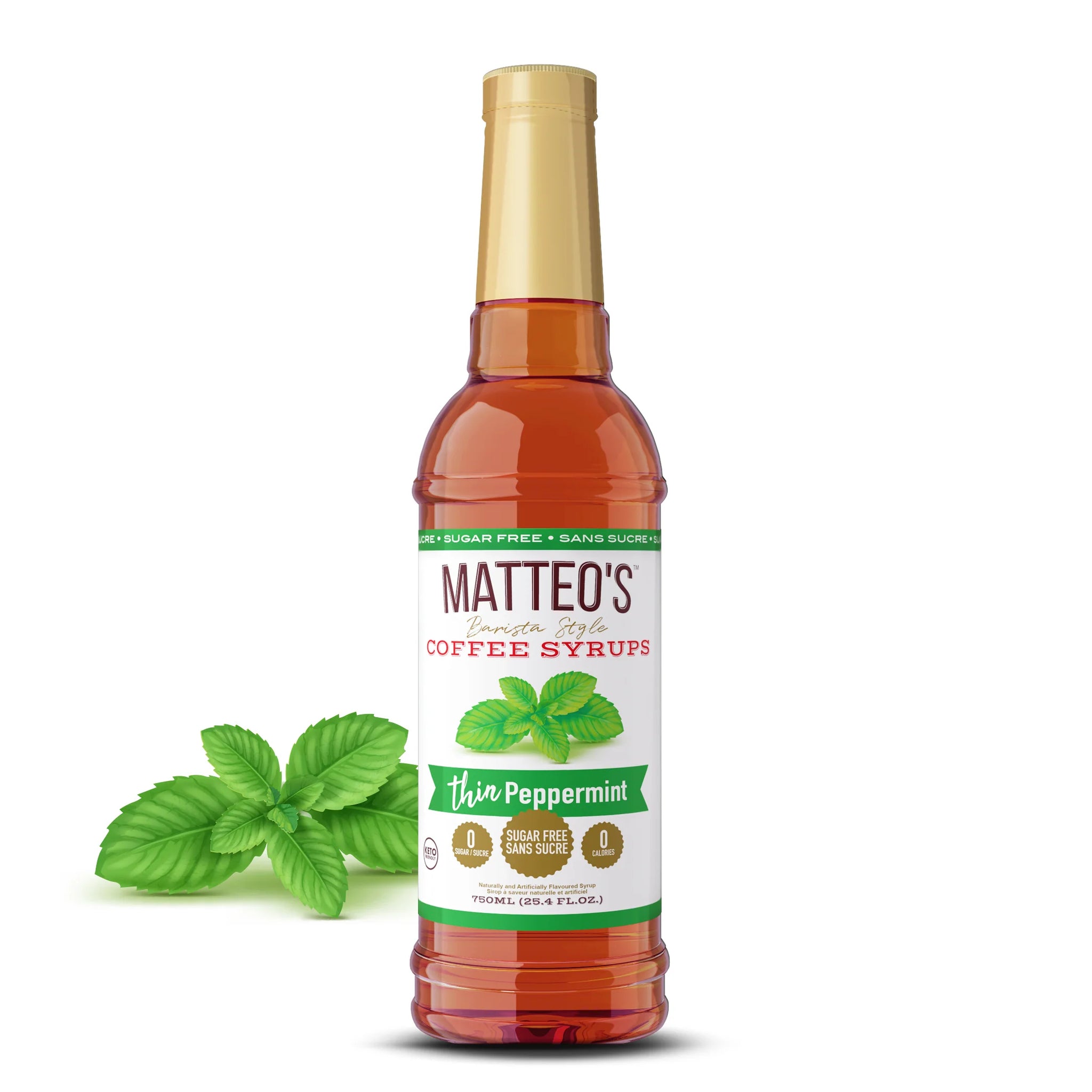 Matteo's Coffee Syrup Sugar Free Peppermint / 750ml