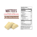 Matteo's Coffee Syrup Sugar Free - White Chocolate 750ml - - Syrup
