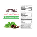Matteo's Coffee Syrup Sugar Free - Peppermint Mocha 750ml - - Syrup