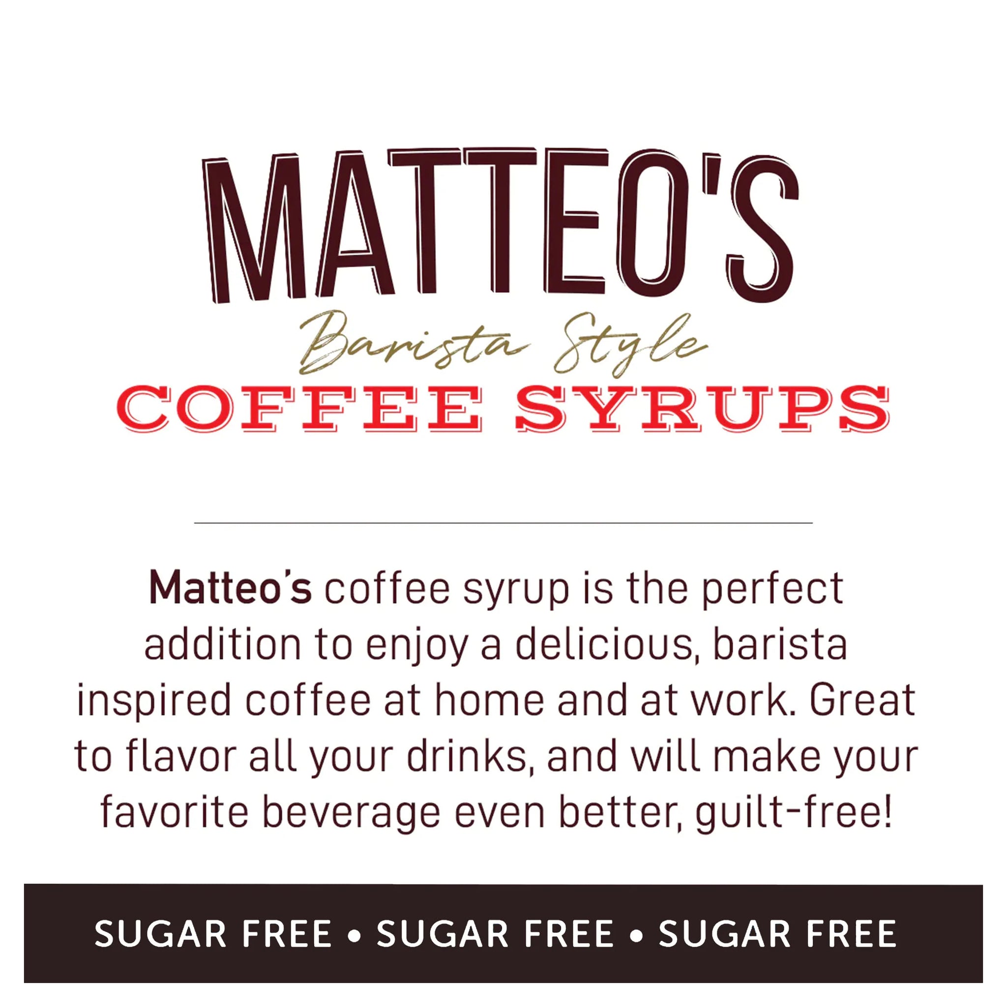 Matteo's Coffee Syrup Sugar Free Cookies n' Cream / 750ml