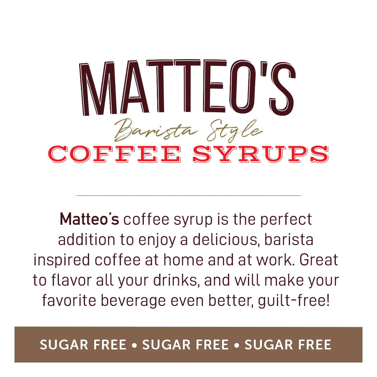 Matteo's Coffee Syrup Sugar Free English Toffee / 750ml