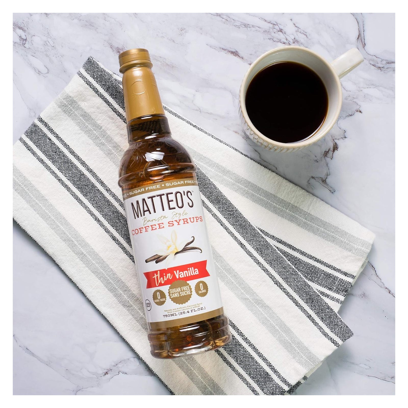 Matteo's Coffee Syrup Sugar Free Vanilla / 750ml