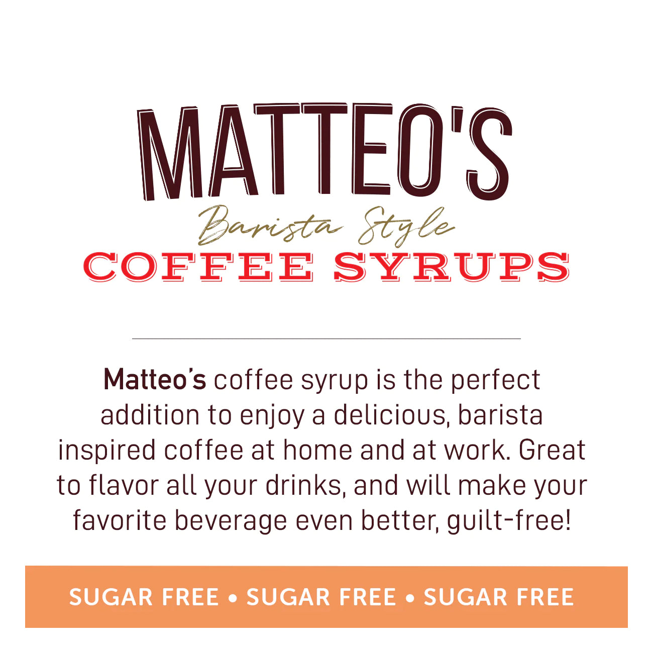 Matteo's Coffee Syrup Sugar Free Salted Caramel / 750ml