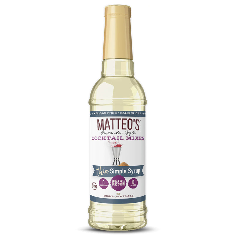 Matteo's Cocktail Syrup Sugar Free Simple Syrup / 750ml