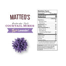 Matteo's Cocktail Syrup Sugar Free - Lavender 750ml - Syrup
