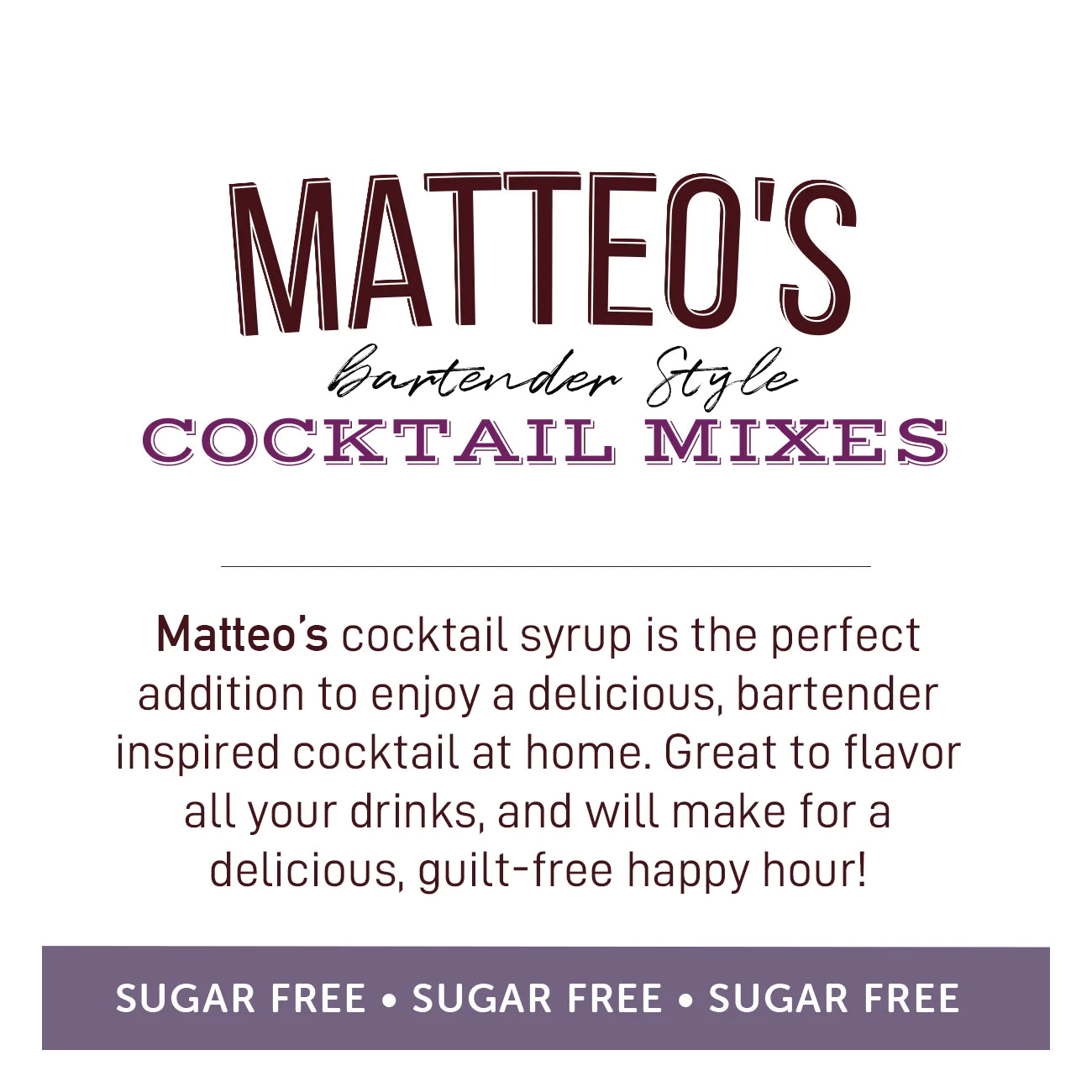 Matteo's Cocktail Syrup Sugar Free Cosmopolitan / 750ml