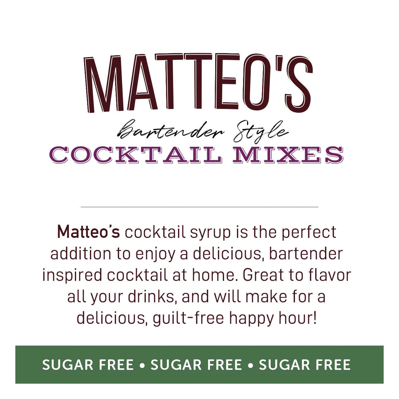 Matteo's Cocktail Syrup Sugar Free Mojito / 750ml