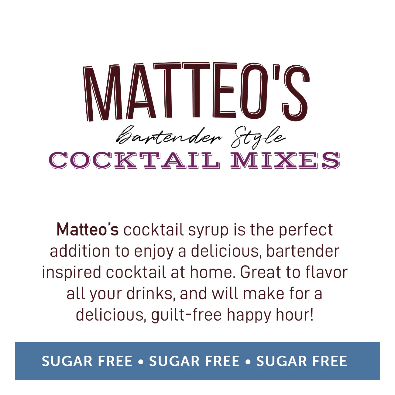 Matteo's Cocktail Syrup Sugar Free Pina Colada / 750ml