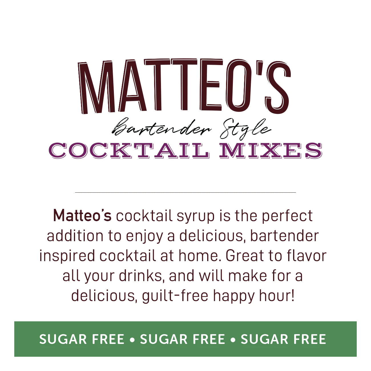 Matteo's Cocktail Syrup Sugar Free Margarita / 750ml
