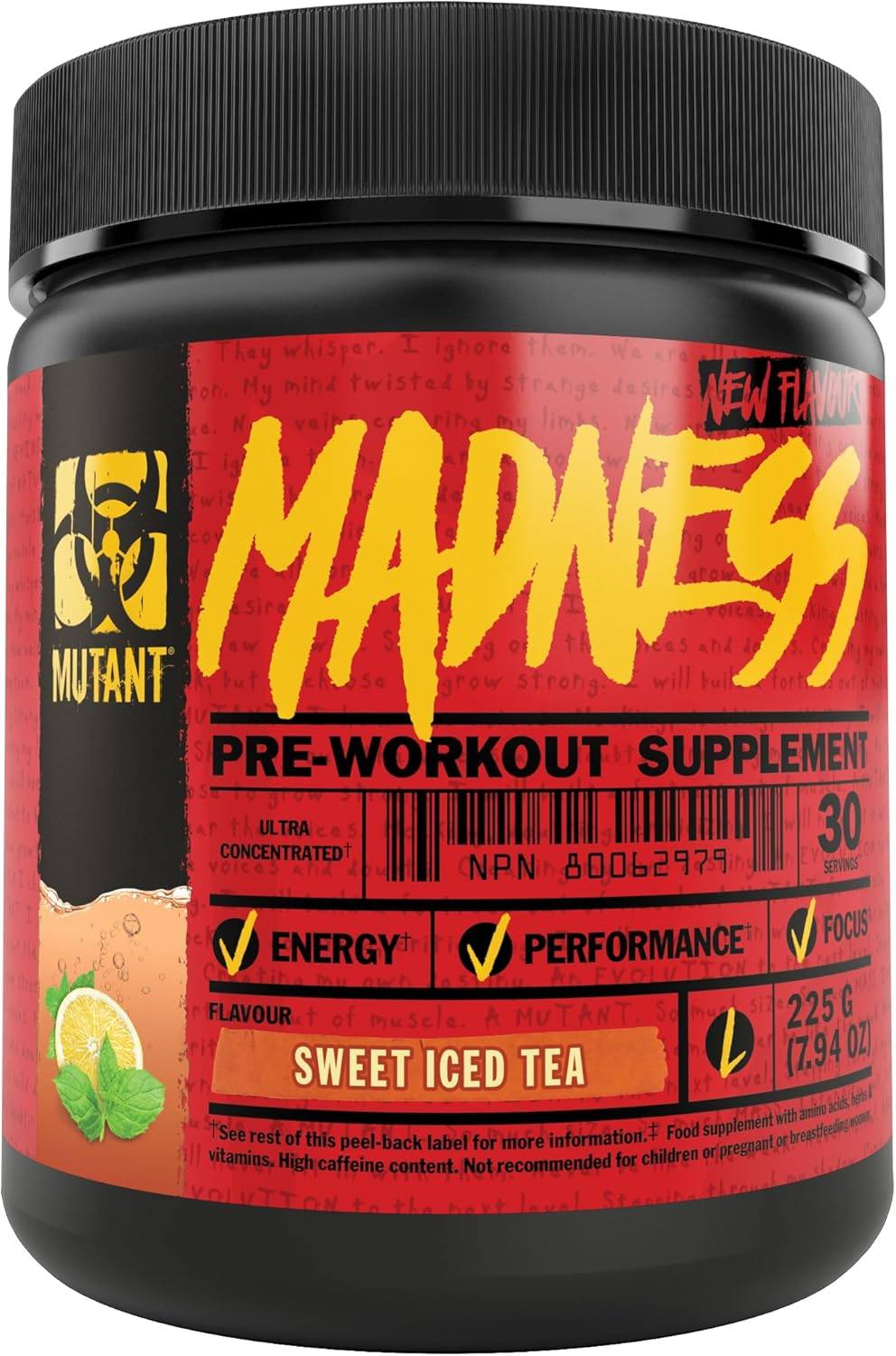 Mutant Madness 30 servings - Sweet Iced Tea 225g - Pre-Workout