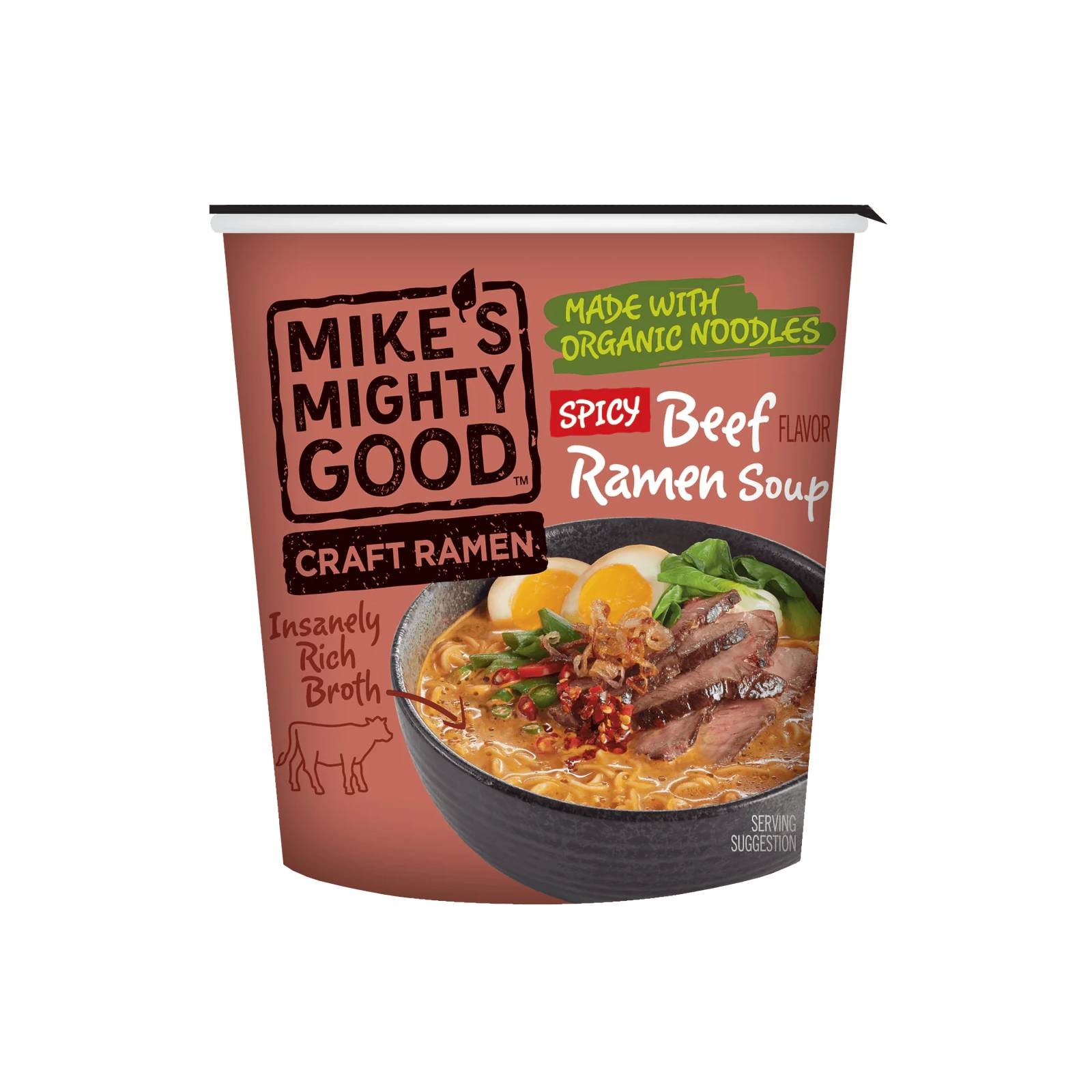 Mike's Mighty Good Beef Ramen Noodle Cup Spicy Beef / 1.8 Oz