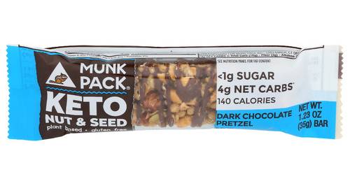 Munk Pack Dark Keto Nut & Seed Bar Pretzel Dark Chocolate / 1.23 Oz