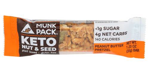 Munk Pack Dark Keto Nut & Seed Bar Pretzel Peanut Butter / 1.23 Oz