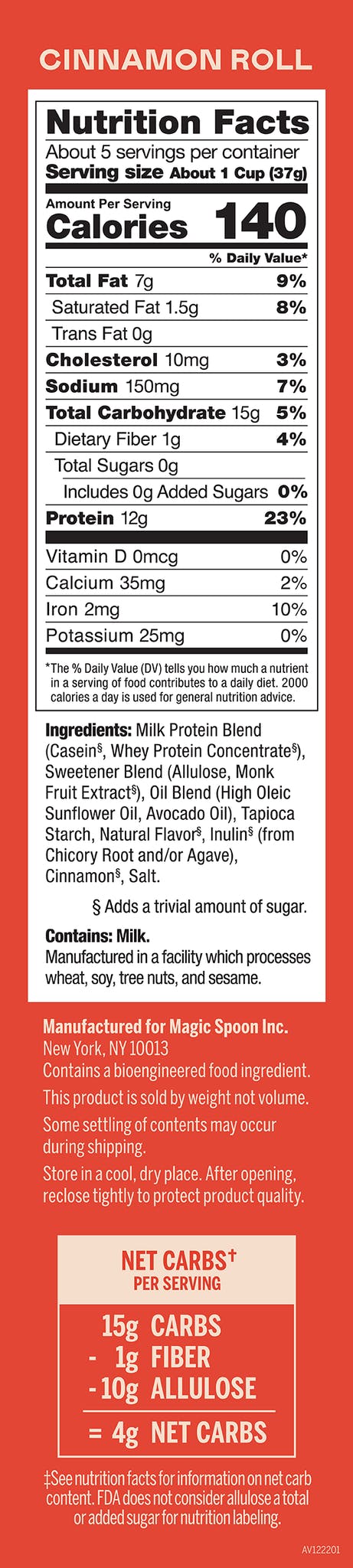 Magic Spoon Grain Free Cereal - Cinnamon Roll - Cereals