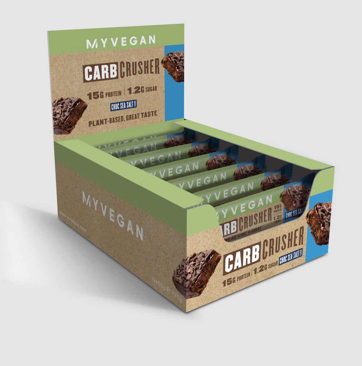 MyVegan Vegan Carb Crusher - Chocolate Sea Salt 12 x 60g - Snack