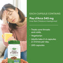 Nature's Way Pau d’Arco Inner Bark - 100 vegetarian capsules - Herbals