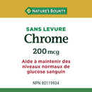 Nature's Bounty Chromium 200 mcg - 100 Tablets November 2025 - Minerals