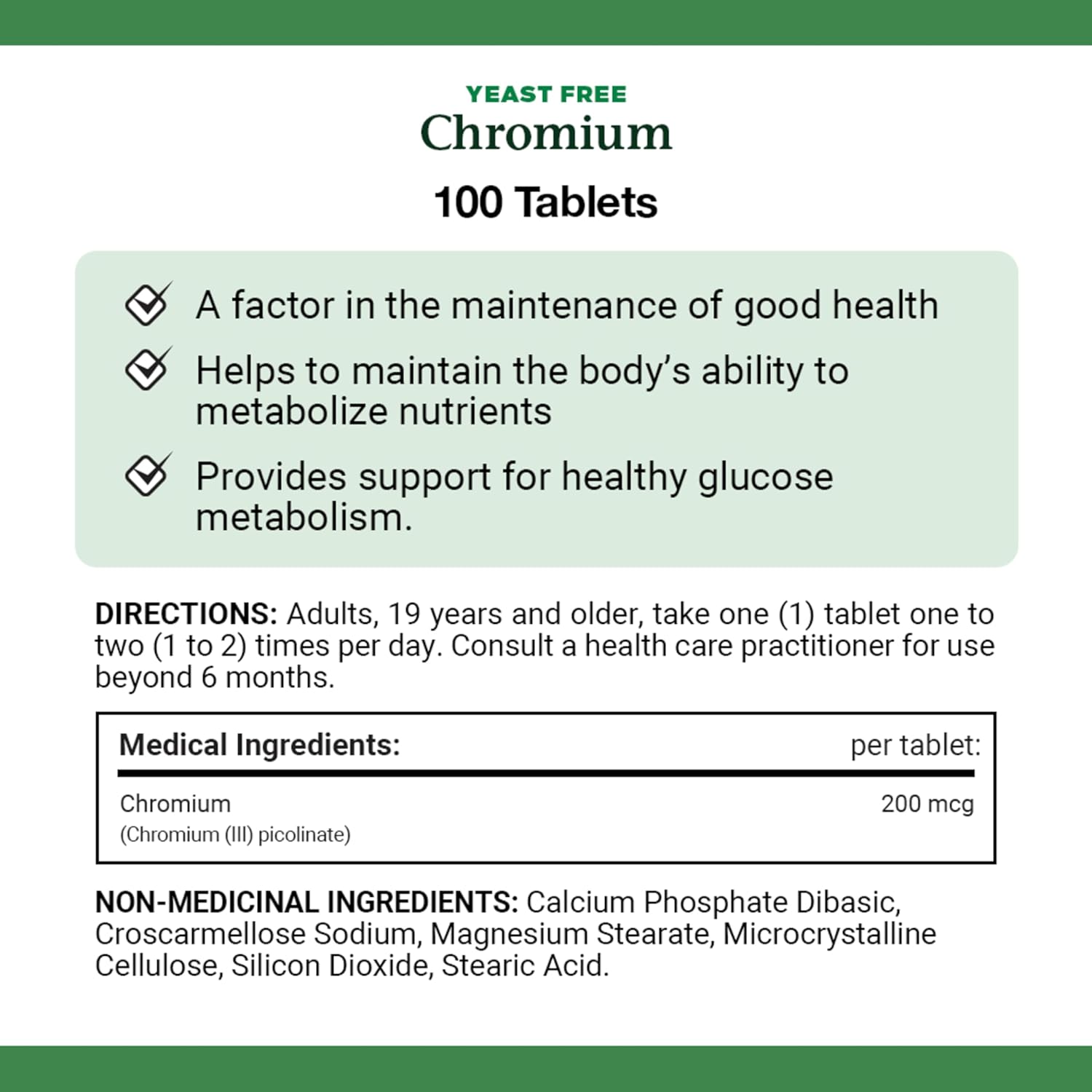 Nature's Bounty Chromium 200 mcg - 100 Tablets November 2025 - Minerals