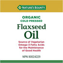 Nature's Bounty Organic Flaxseed Oil - 236 ml - - Fatty Acids