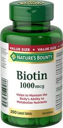 Nature's Bounty Biotin 1000mcg - 200 coated tablets - Vitamin B