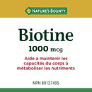 Nature's Bounty Biotin 1000mcg - 200 coated tablets - Vitamin B