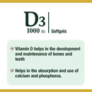 Nature's Bounty Vitamin D3 1,000IU Mega Value - 500 softgels - Vitamin D