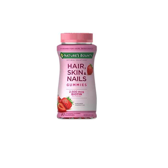 Nature's Bounty Hair, Skin & Nails 2500 mcg Strawberry / 80 Gummies