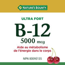 Nature's Bounty Ultra Strength B12 5000mcg - Cherry 45 Tablets - Vitamin B