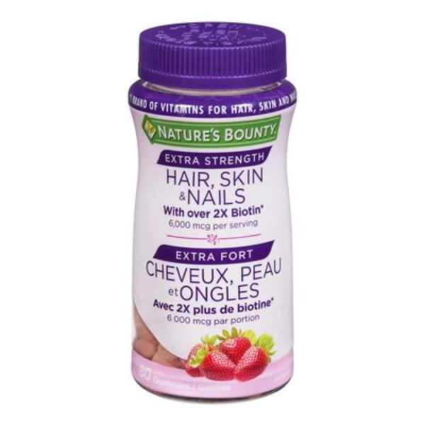 Nature's Bounty Extra Strength Hair, Skin & Nails with over 2X Biotin 80 Gummies