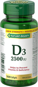 Nature's Bounty Vitamin D 2500IU - 100 Softgels - Vitamin D